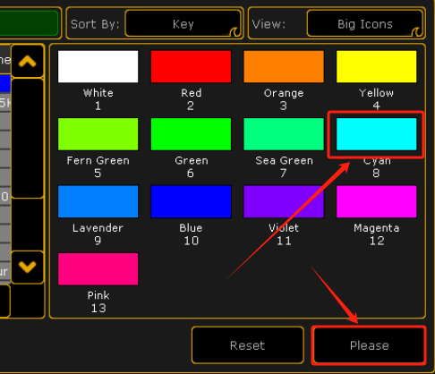 grandMA2控台如何给按钮执行器修改颜色！