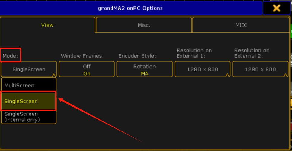 grandMA2控台onPC版本如何设置单屏显示！