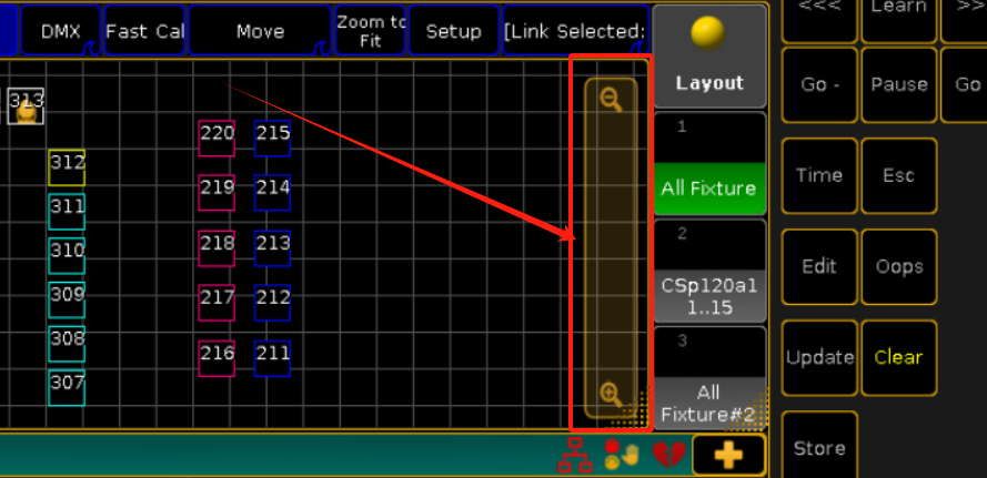 grandMA2控台如何取消Layout View视图中的缩放栏可见！